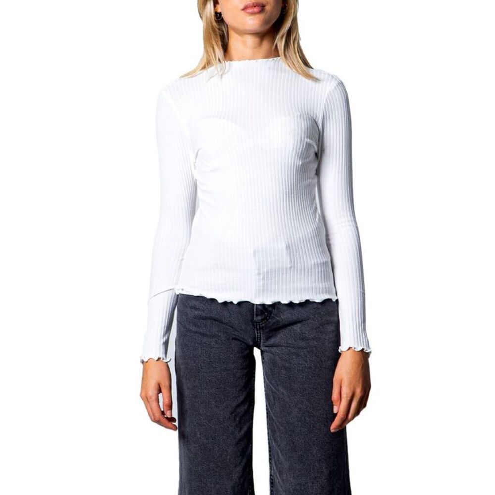 Only White Polyester Women's Turtleneck
